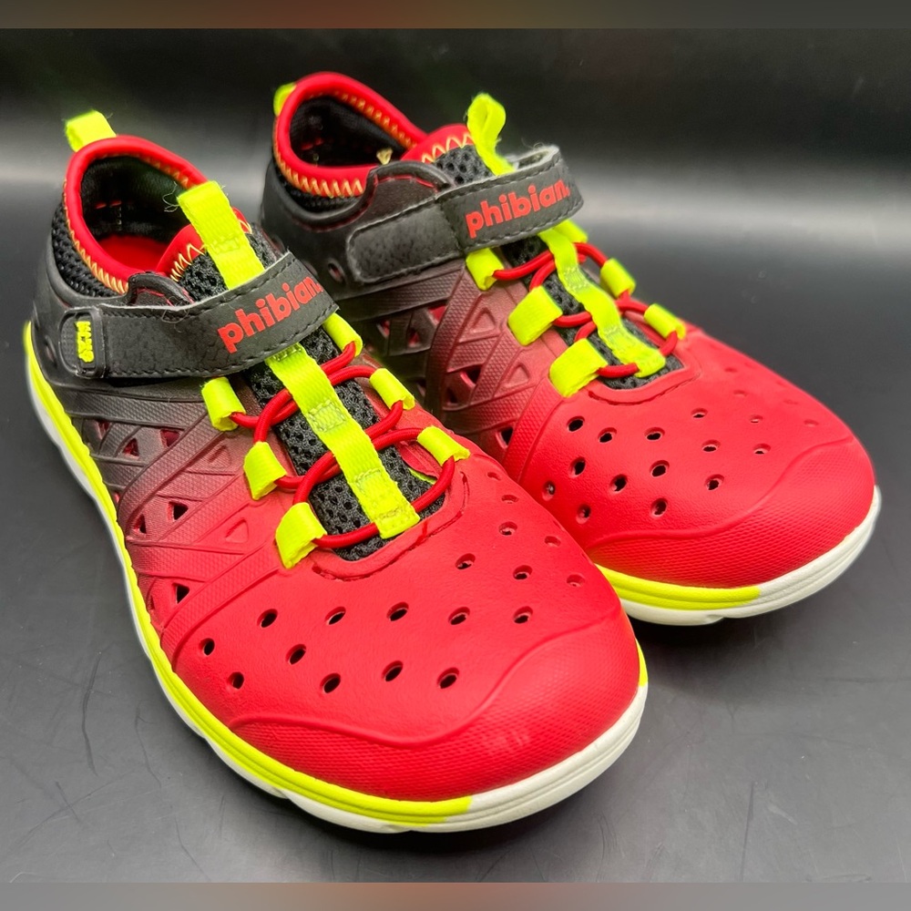 Stride Rite-M2P‎ Phibian, Red/Black/Yellow, Boys size:12